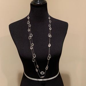 Adjustable double strand long necklace